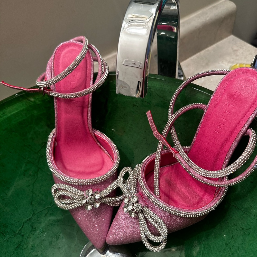 sexy glittery, pink and silver  new shoes